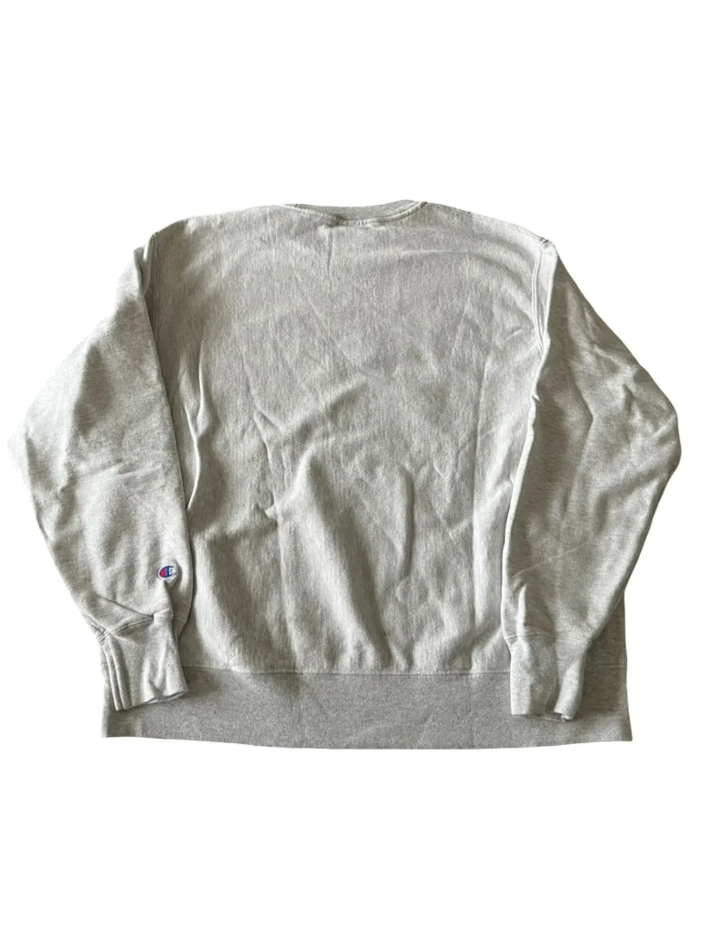 Champion Dickinson Reverse Weave Crewneck Sweatshirt Gray with Red Applique XL - Picture 2 of 5